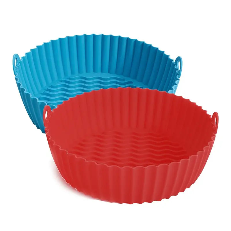 2pcs Round Silicone Baking Pan for Air Fryer, 8.5inch