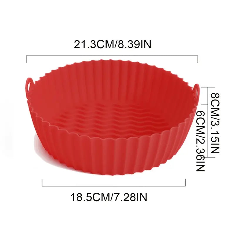2pcs Round Silicone Baking Pan for Air Fryer, 8.5inch