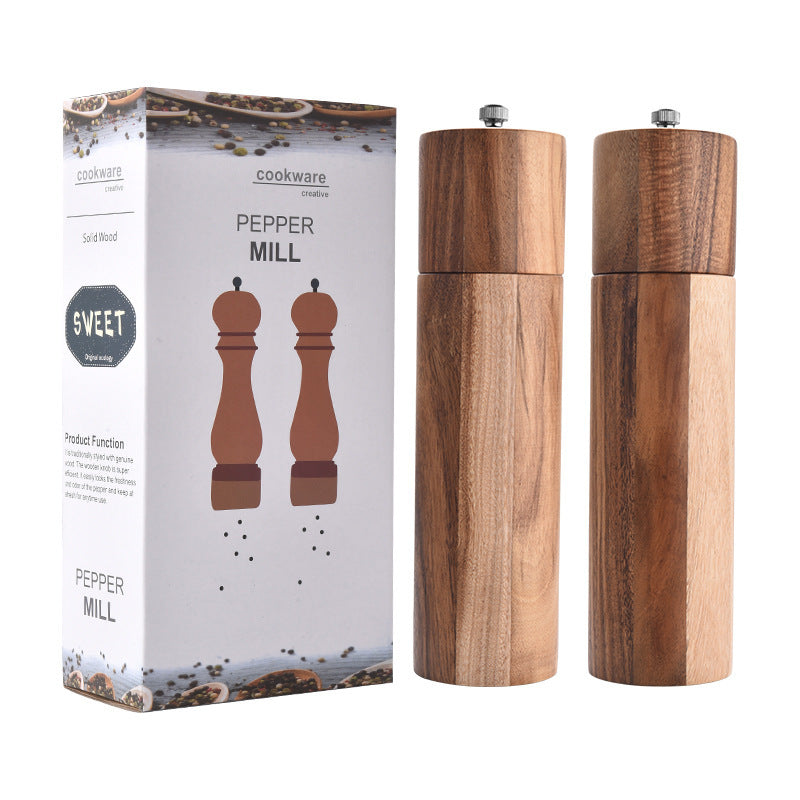 Moedor de pimenta manual com núcleo cerâmico cilíndrico