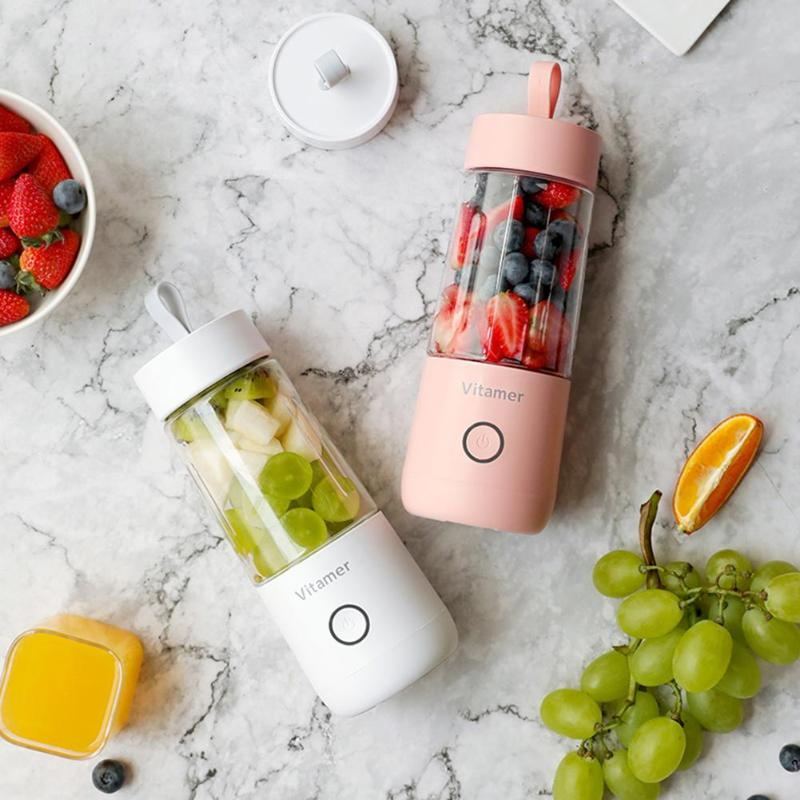 350ml Portable Blender Electric Juicer USB Rechargeable Mixer Smoothie Slush Cup Juice Blender Bottle USB Charging Kitchen Gadgets