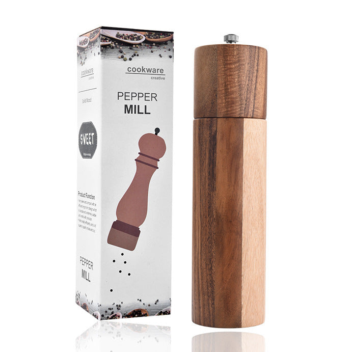 Moedor de pimenta manual com núcleo cerâmico cilíndrico