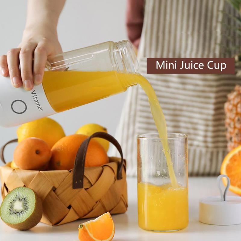 350ml Portable Blender Electric Juicer USB Rechargeable Mixer Smoothie Slush Cup Juice Blender Bottle USB Charging Kitchen Gadgets