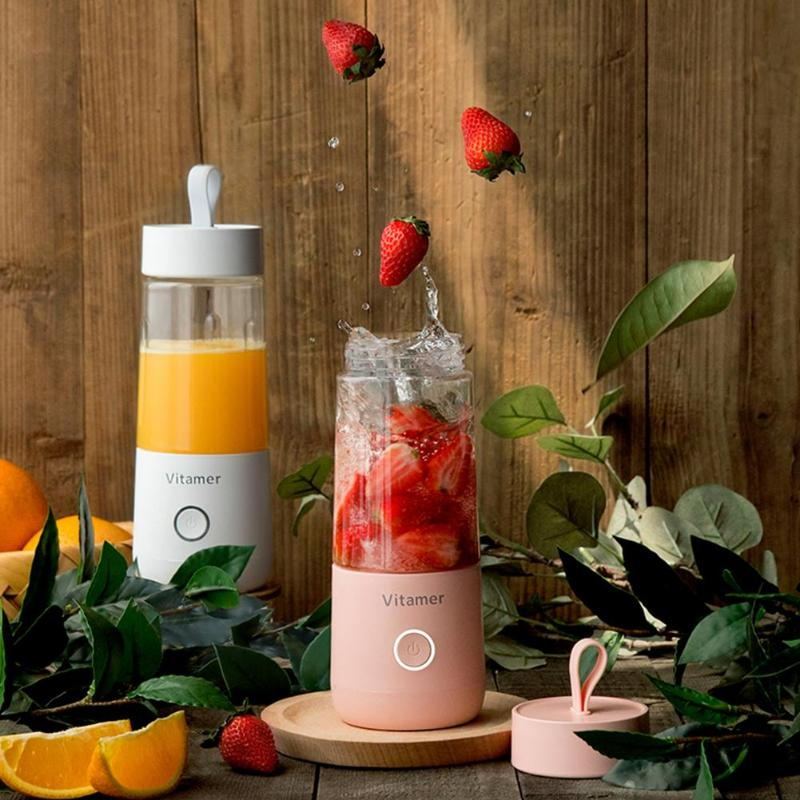 350ml Portable Blender Electric Juicer USB Rechargeable Mixer Smoothie Slush Cup Juice Blender Bottle USB Charging Kitchen Gadgets
