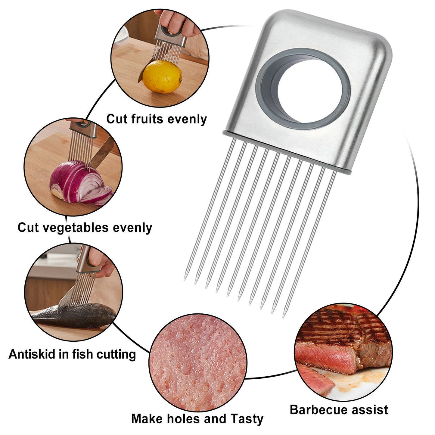 Suporte para cortar legumes de aço inoxidável